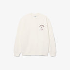 LACOSTE Camisola de felpa com decote redondo e bordado