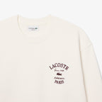 LACOSTE Camisola de felpa com decote redondo e bordado