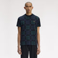 FRED PERRY T-shirt em jacquard com padrão tartan black watch - CARISMAstore