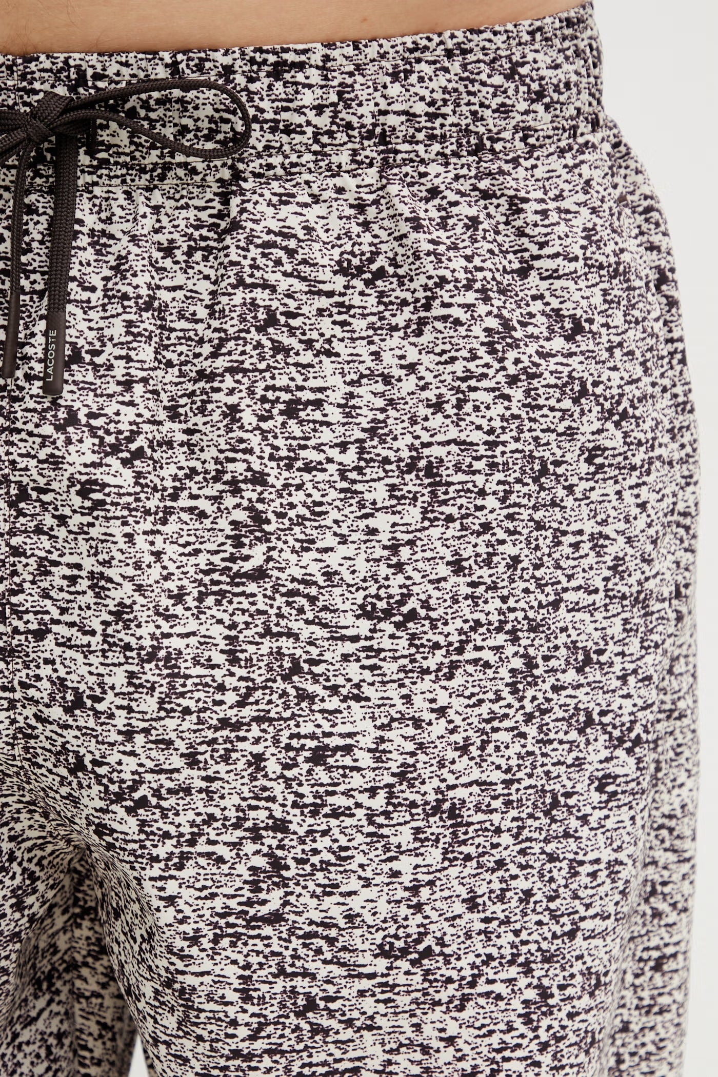 LACOSTE Calções de banho com estampado de comprimento médio
