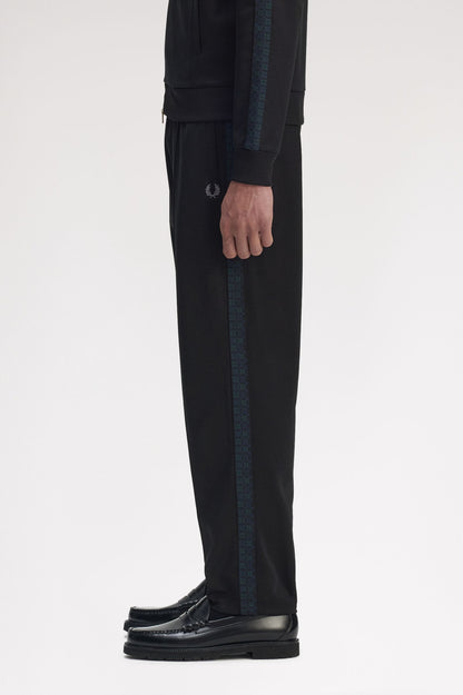 FRED PERRY Calças de fato de treino com fita em padrão tartan