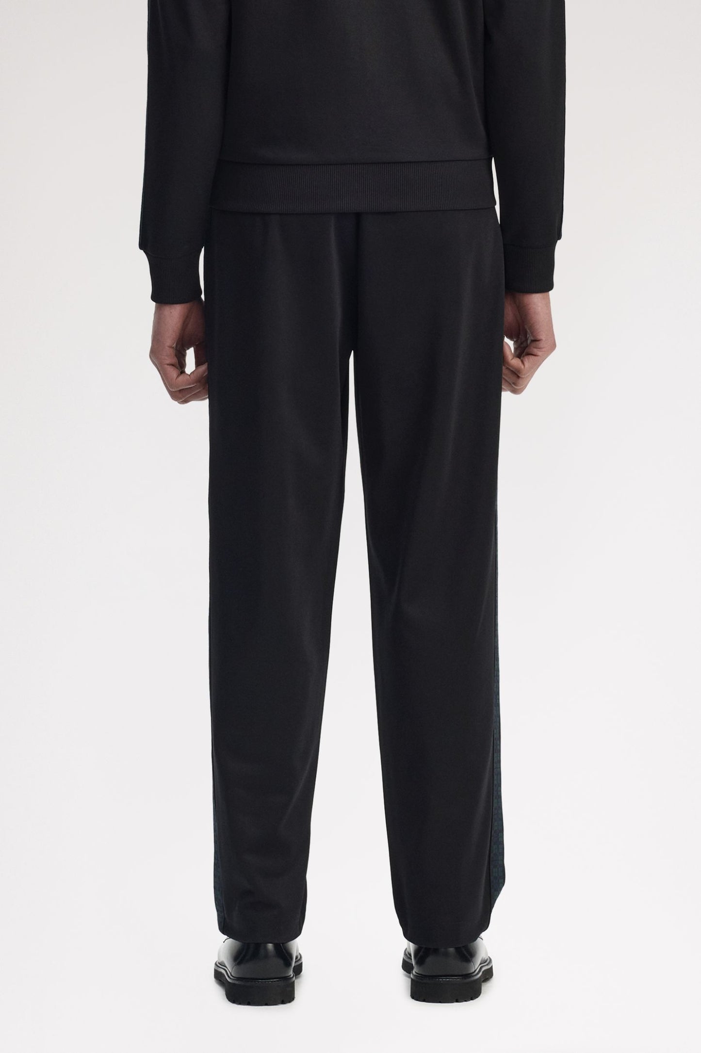 FRED PERRY Calças de fato de treino com fita em padrão tartan