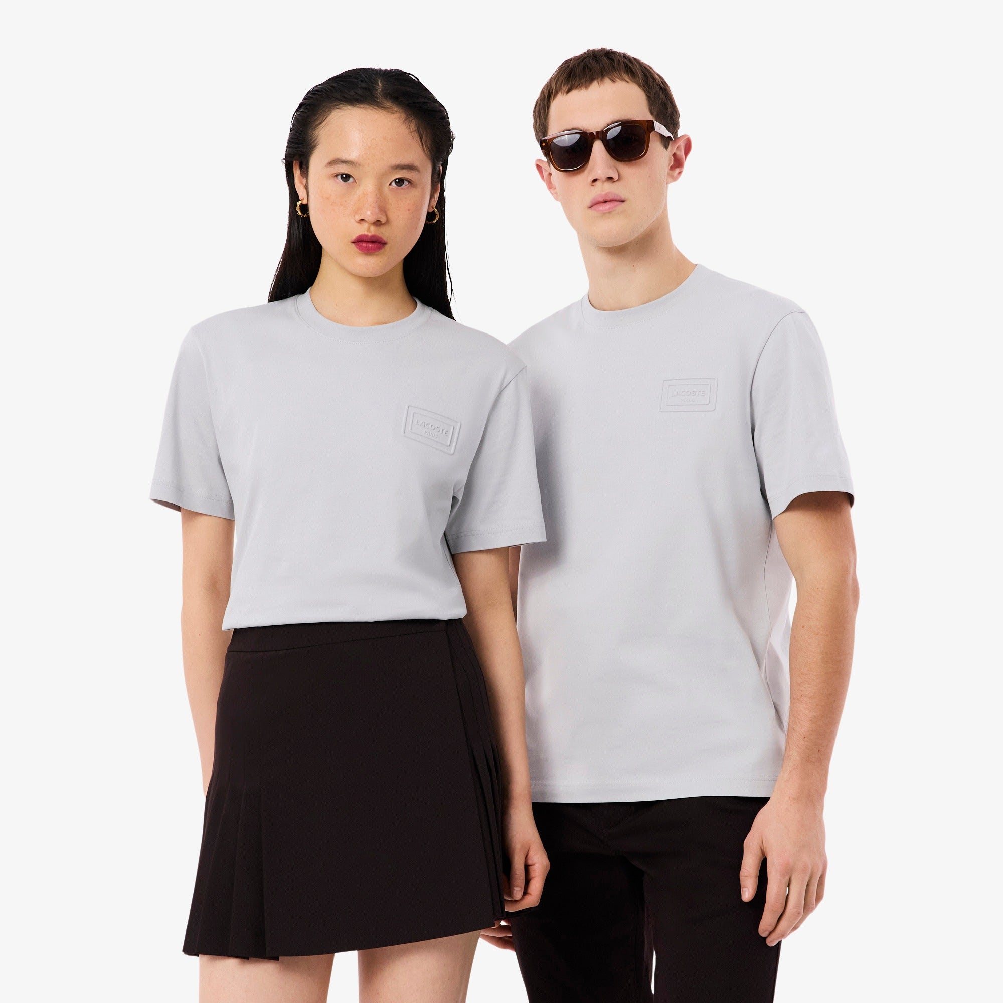 LACOSTE T-shirt em jersey com marca gravada em relevo