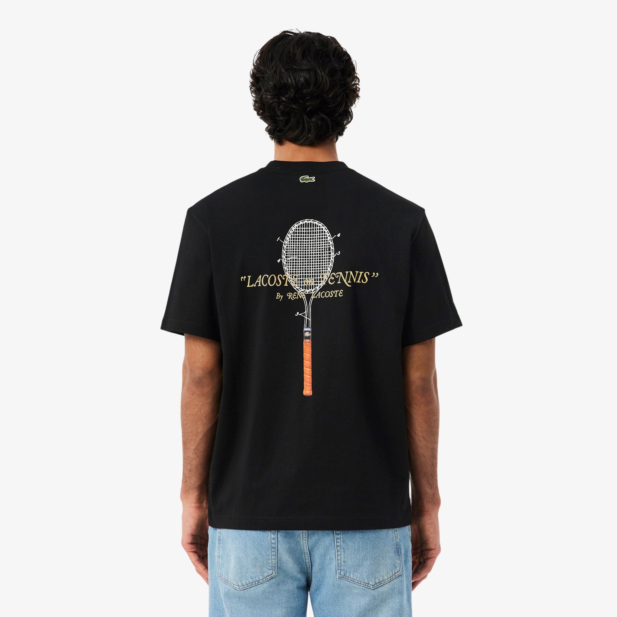 LACOSTE T-shirt de algodão grosso com bordado