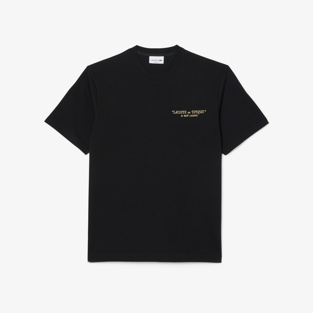 LACOSTE T-shirt de algodão grosso com bordado