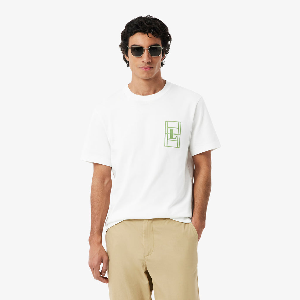 LACOSTE T-shirt de jersey grosso com bordado