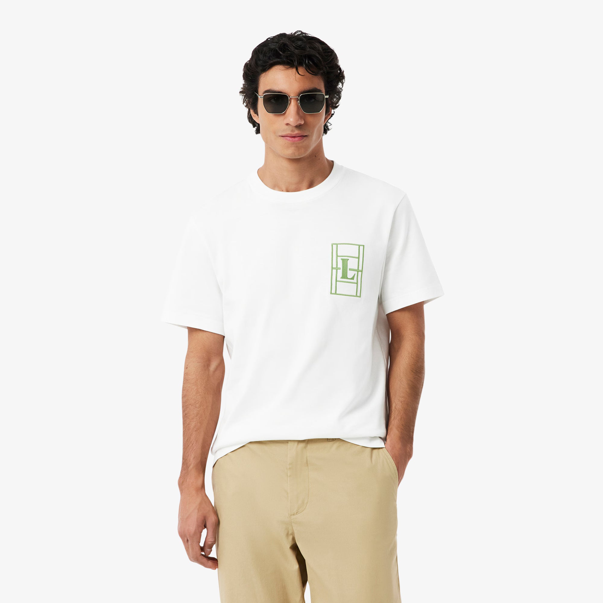 LACOSTE T-shirt de jersey grosso com bordado