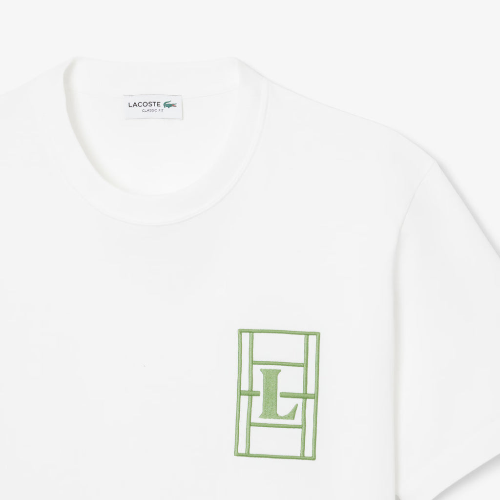 LACOSTE T-shirt de jersey grosso com bordado