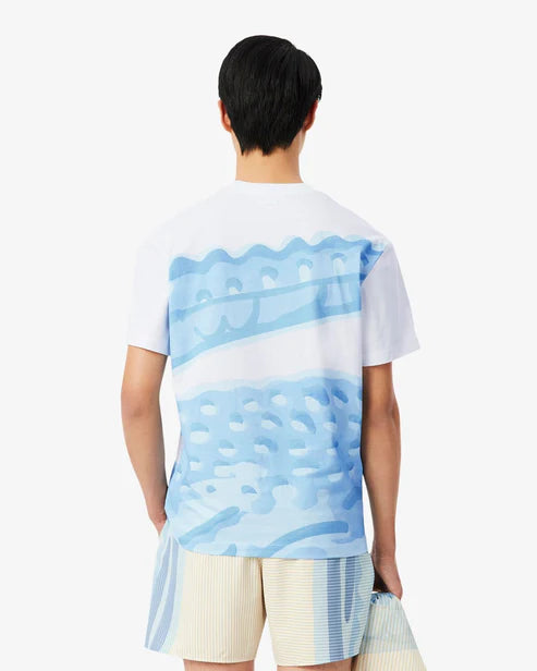 LACOSTE T-shirt de algodão com estampado