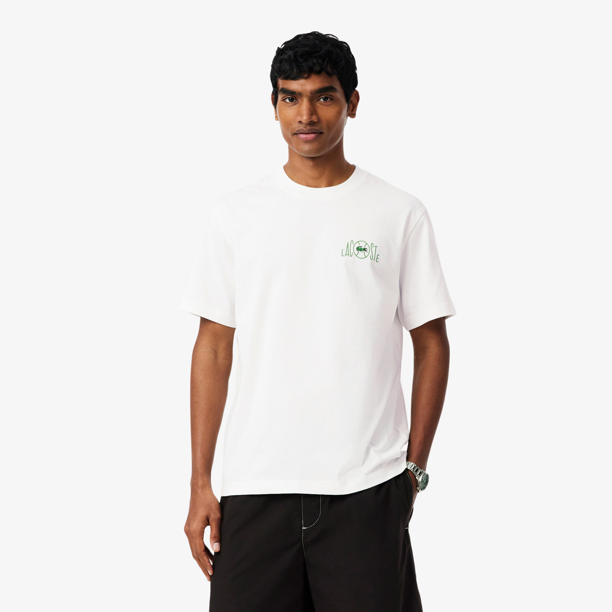 LACOSTE T-shirt de Algodão com Estampado