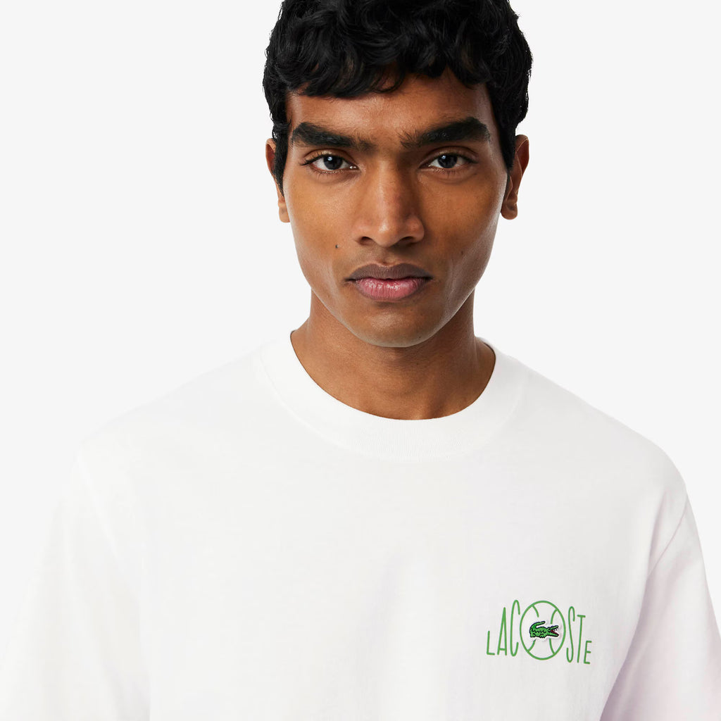 LACOSTE T-shirt de Algodão com Estampado