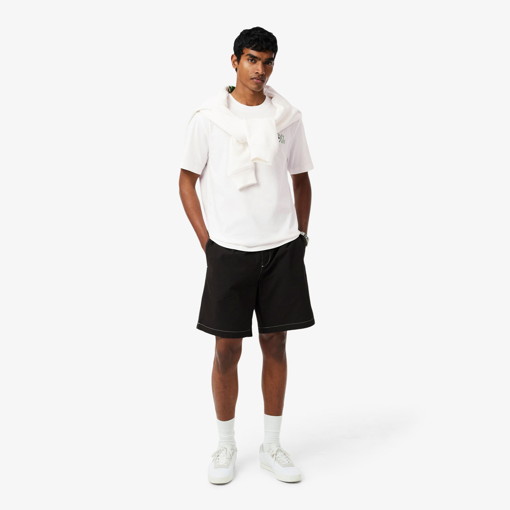 LACOSTE T-shirt de Algodão com Estampado
