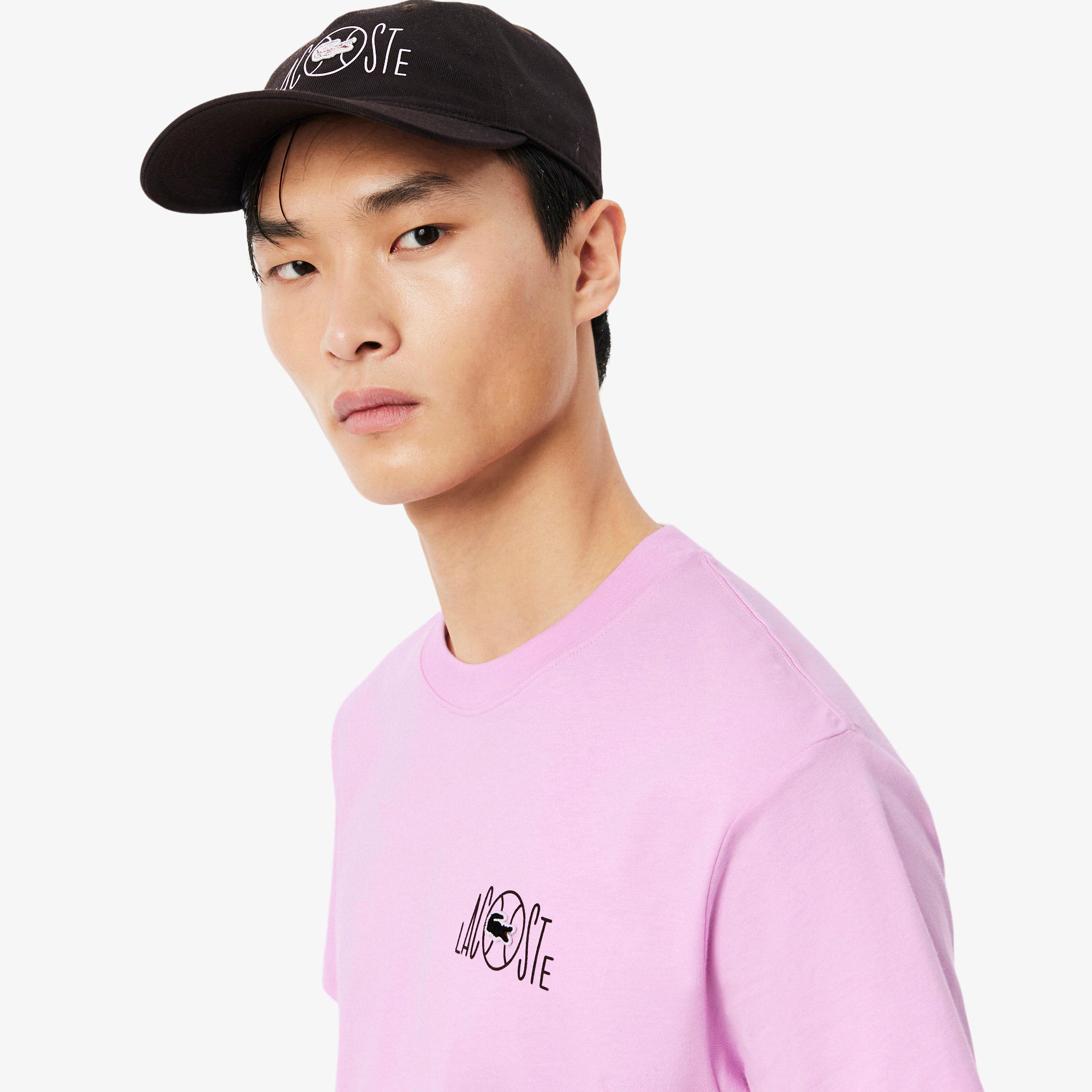 LACOSTE T-shirt de algodão com estampado