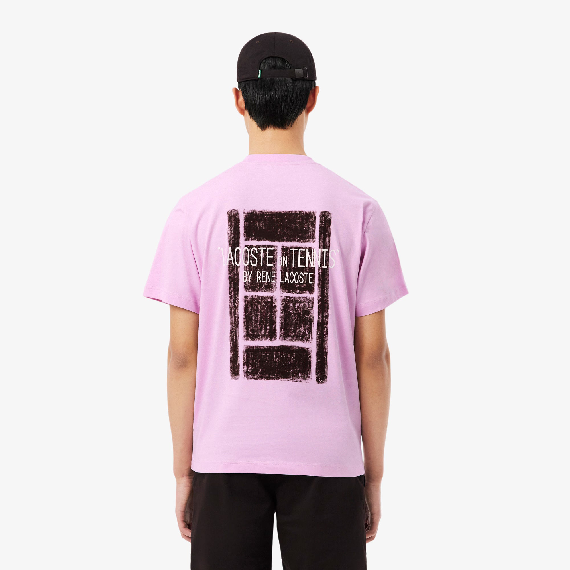 LACOSTE T-shirt de algodão com estampado