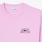 LACOSTE T-shirt de algodão com estampado