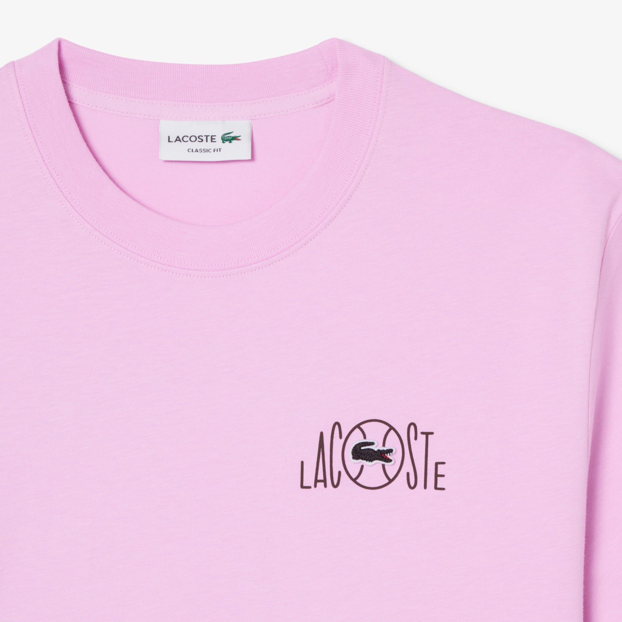 LACOSTE T-shirt de algodão com estampado