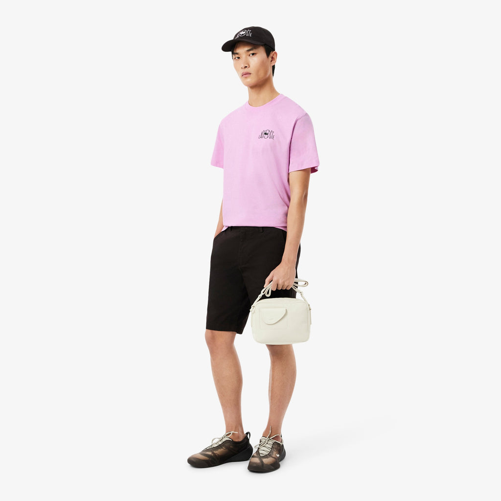 LACOSTE T-shirt de algodão com estampado