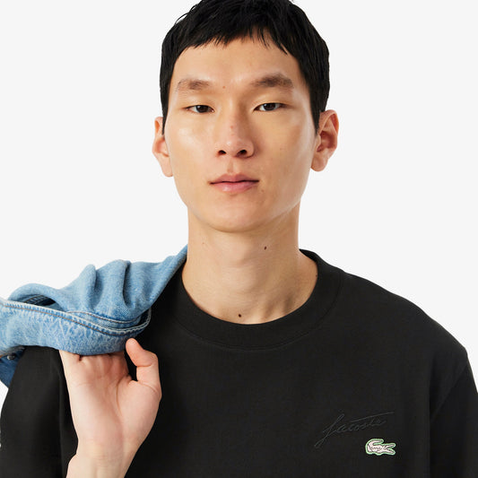 LACOSTE T-shirt em jersey grosso bordada de assinatura
