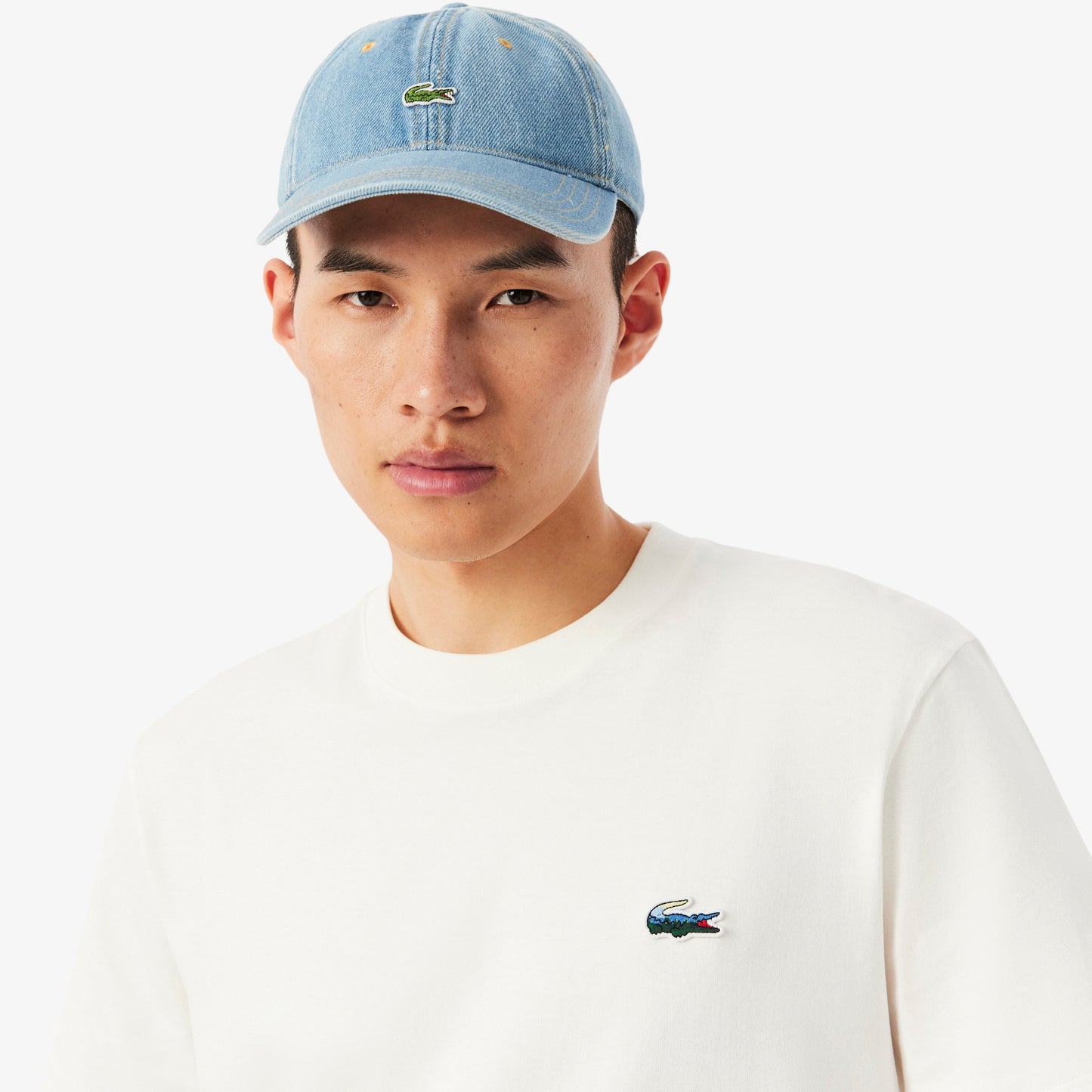 LACOSTE T-shirt em jersey grosso com crocodilo de paisagem - CARISMAstore