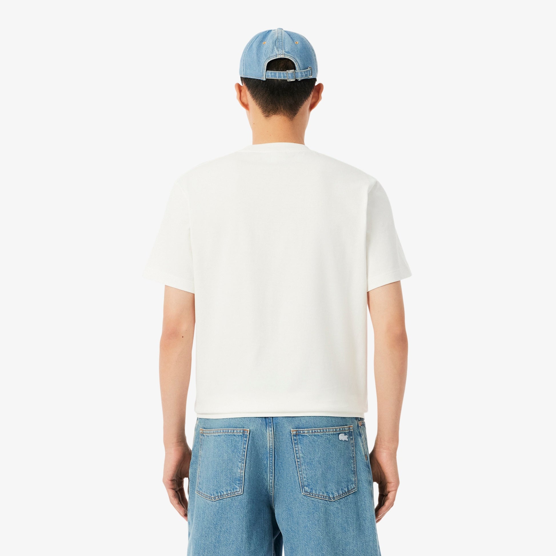 LACOSTE T-shirt em jersey grosso com crocodilo de paisagem - CARISMAstore