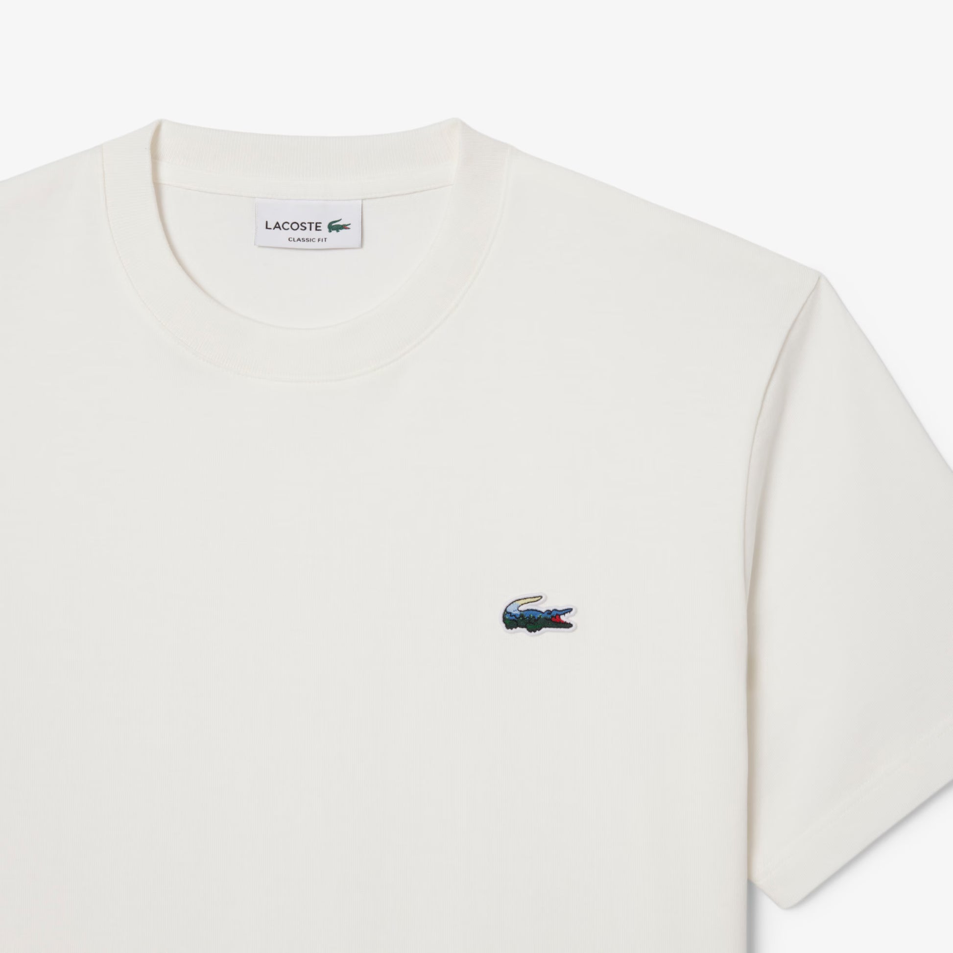 LACOSTE T-shirt em jersey grosso com crocodilo de paisagem - CARISMAstore