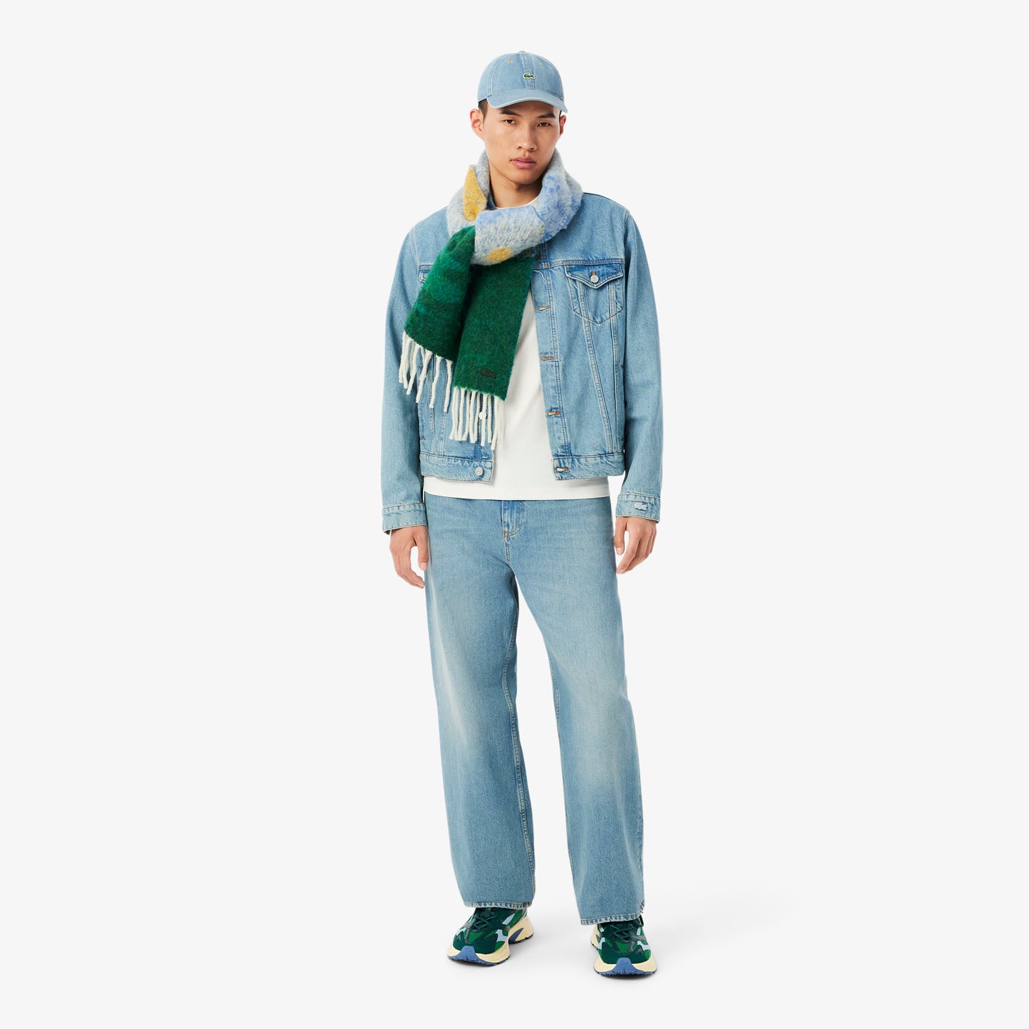 LACOSTE T-shirt em jersey grosso com crocodilo de paisagem - CARISMAstore