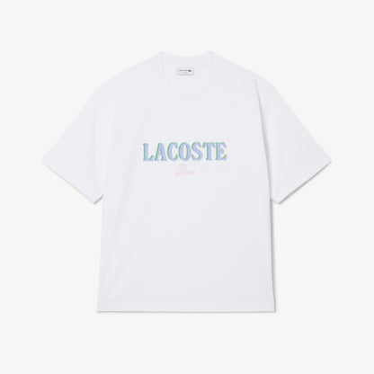 LACOSTE T-shirt de jersey estampada de corte folgado - CARISMAstore