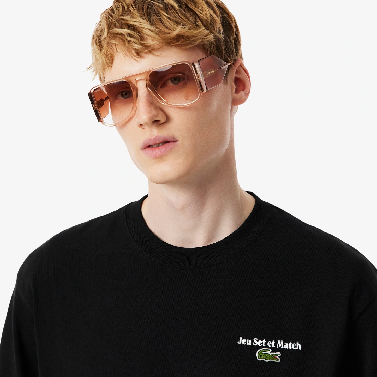 LACOSTE T-shirt estampada em jersey grosso loose fit - CARISMAstore