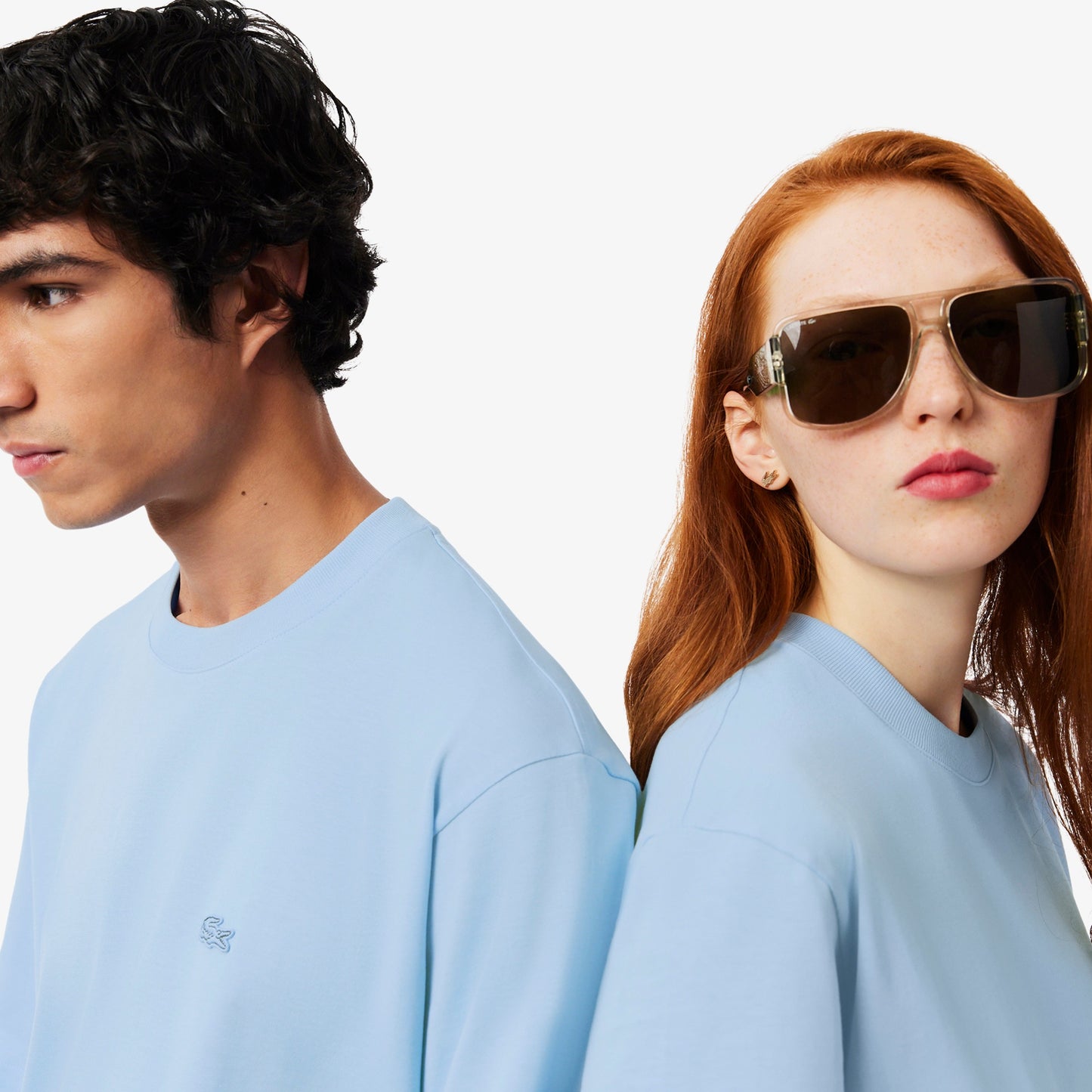 LACOSTE T-shirt loose fit em jersey grosso - CARISMAstore