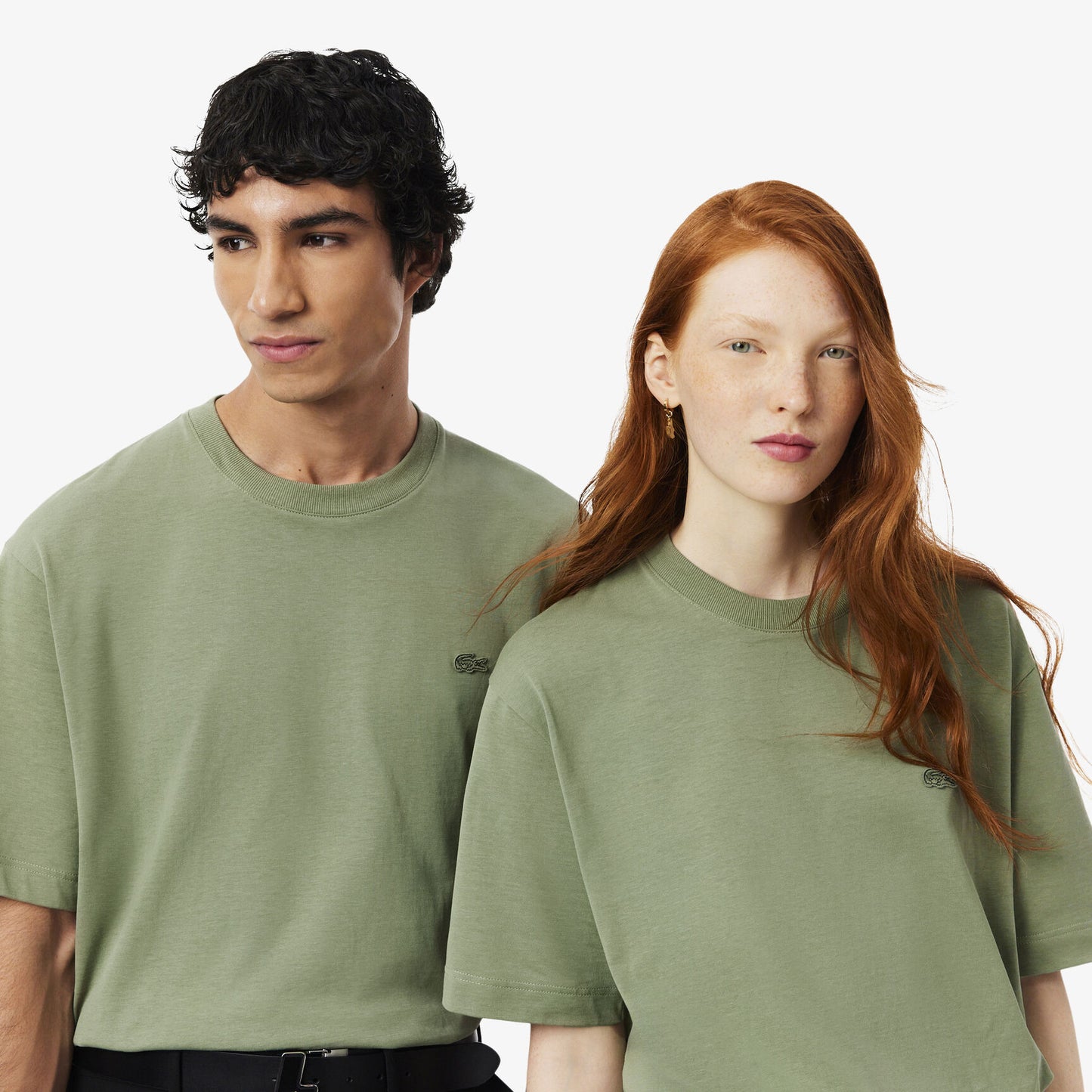 LACOSTE T-shirt loose fit em jersey grosso - CARISMAstore