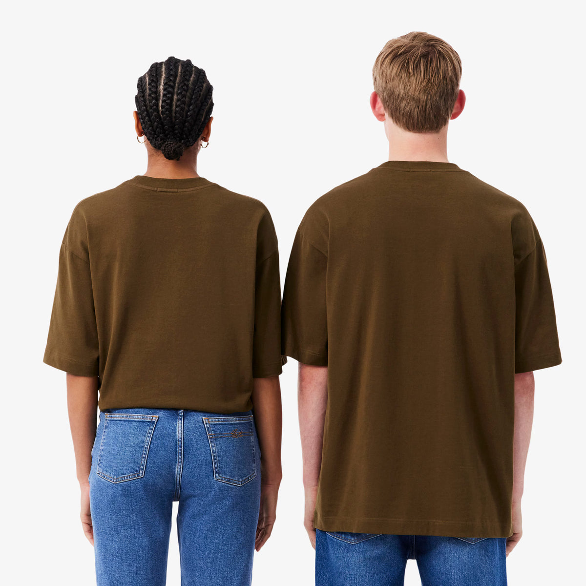 LAOCSTE T-shirt loose fit em jersey de algodão grosso