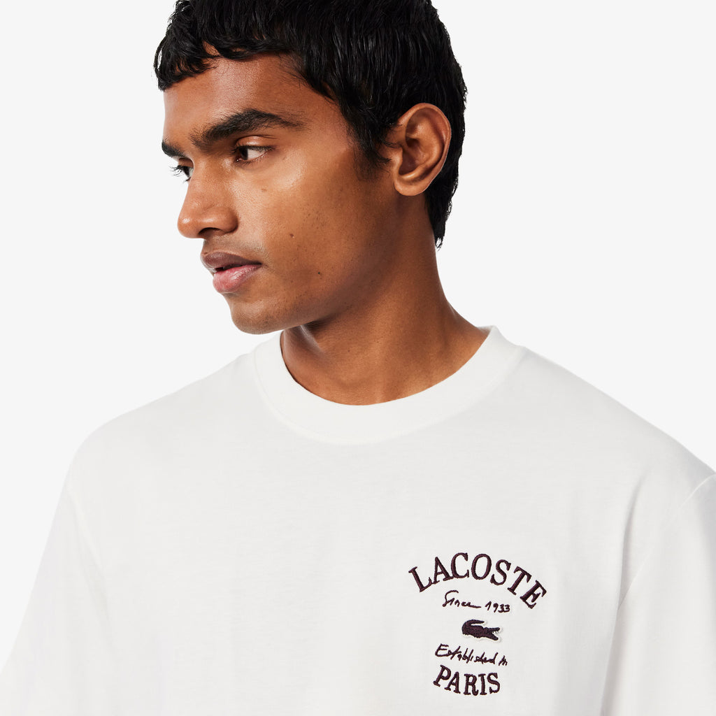 LACOSTE T-shirt em jersey de algodão com bordado