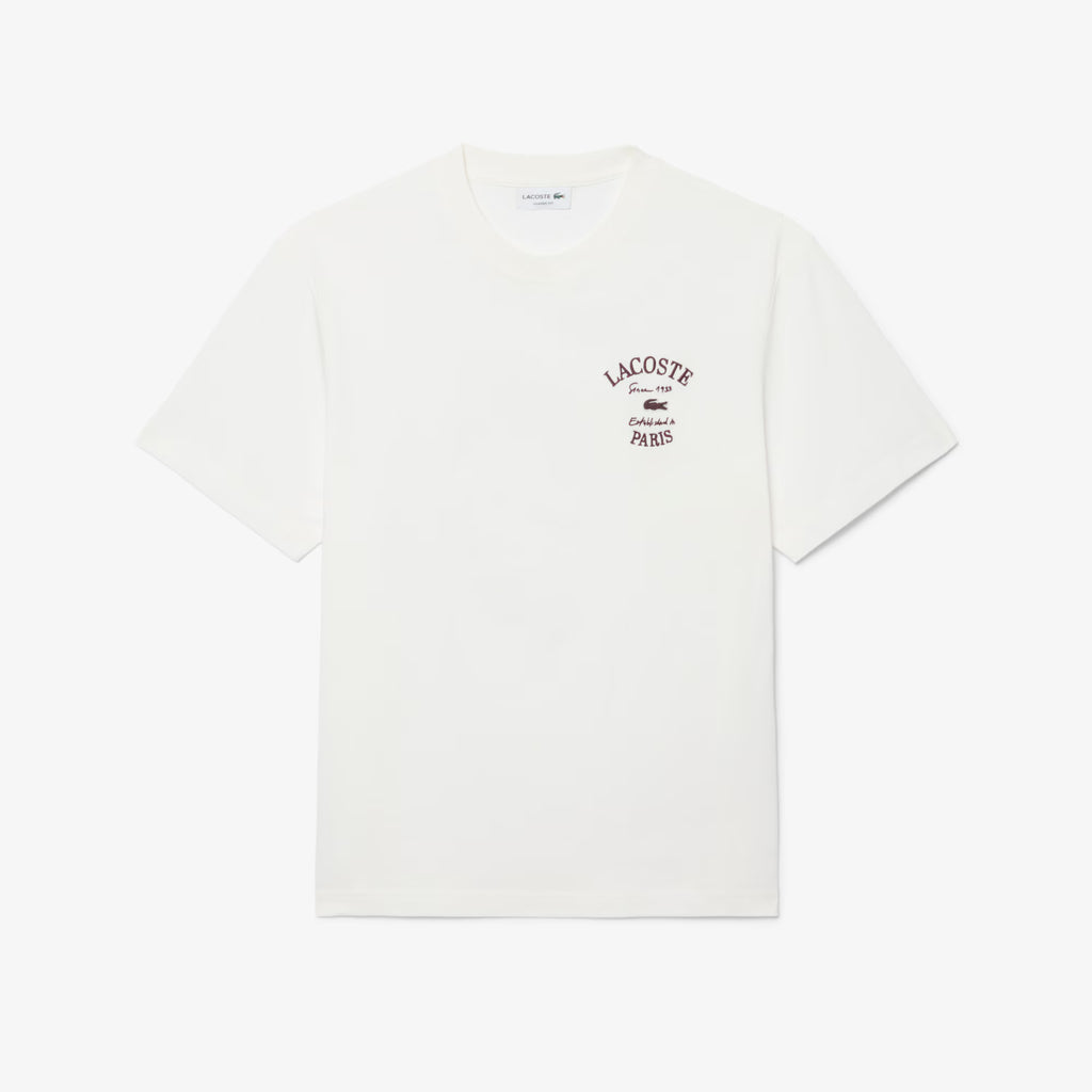 LACOSTE T-shirt em jersey de algodão com bordado