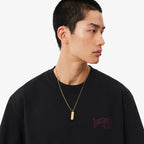 LACOSTE T-shirt de jersey de algodão grosso com bordado