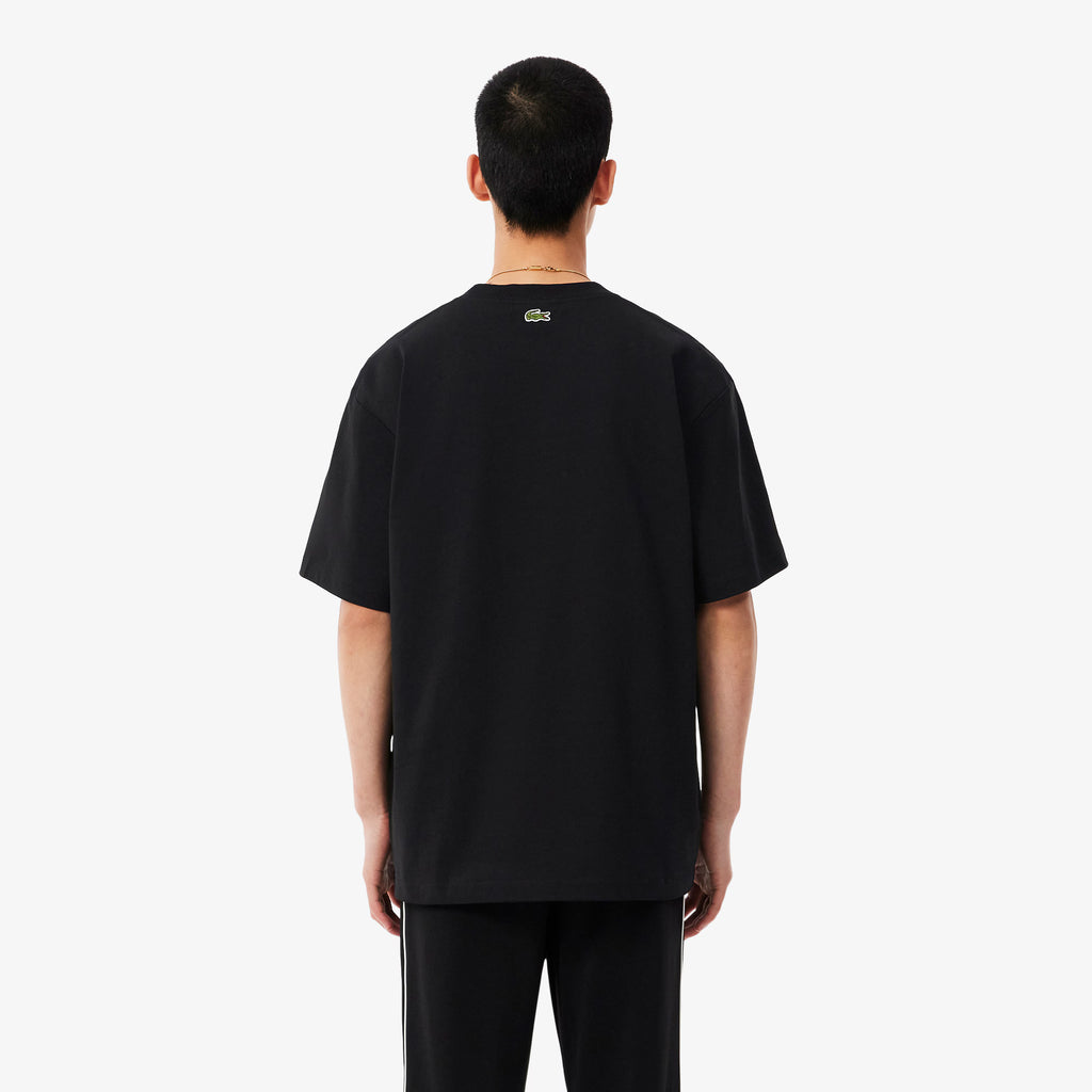 LACOSTE T-shirt de jersey de algodão grosso com bordado