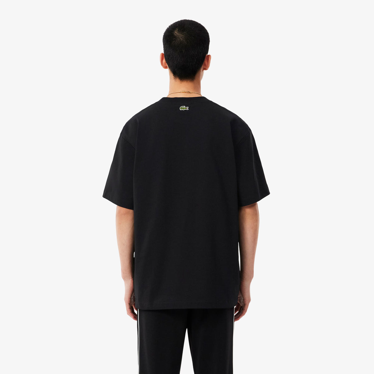 LACOSTE T-shirt de jersey de algodão grosso com bordado