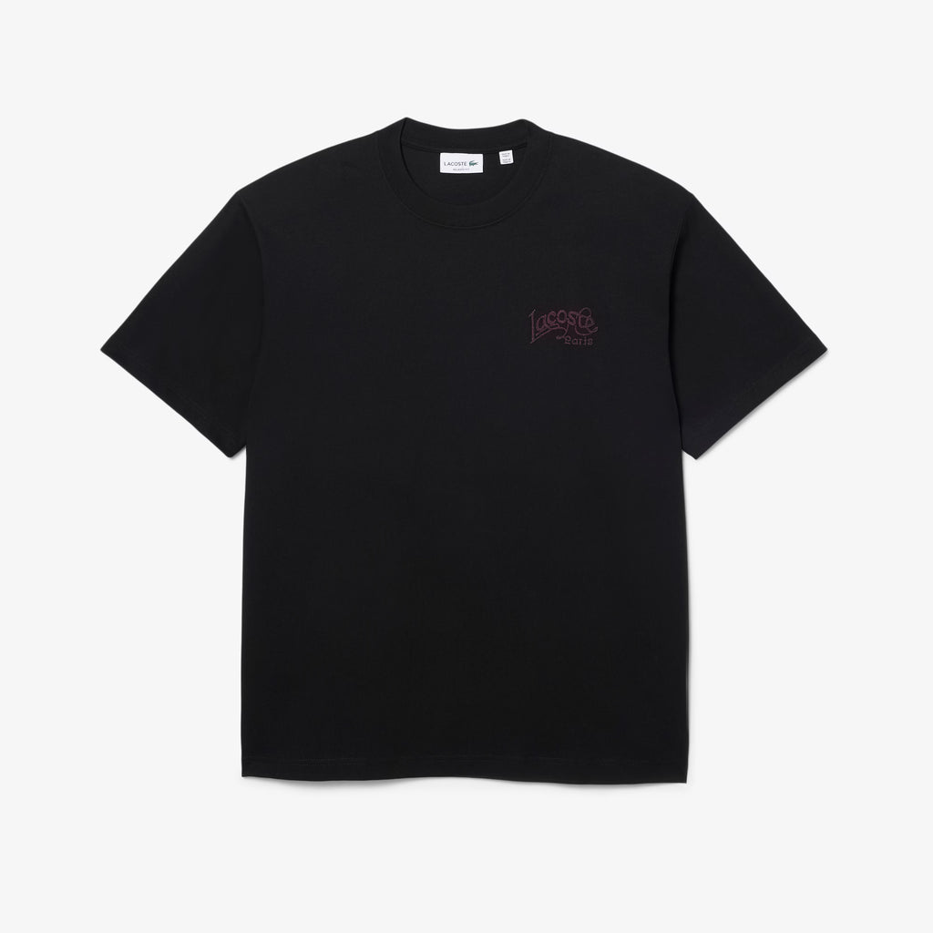 LACOSTE T-shirt de jersey de algodão grosso com bordado