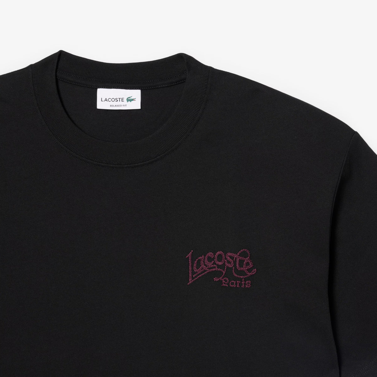 LACOSTE T-shirt de jersey de algodão grosso com bordado