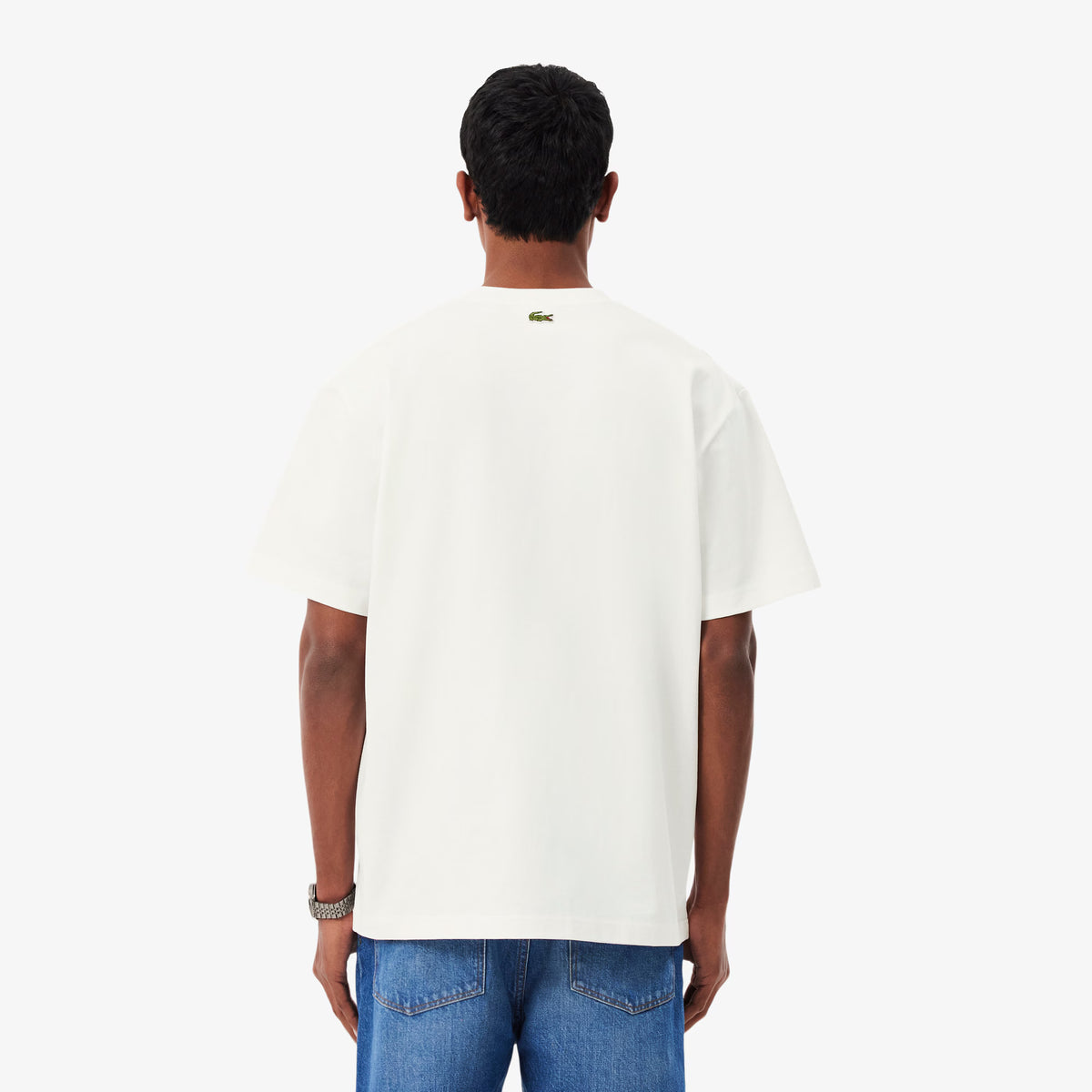 LACOSTE T-shirt de jersey de algodão grosso com bordado