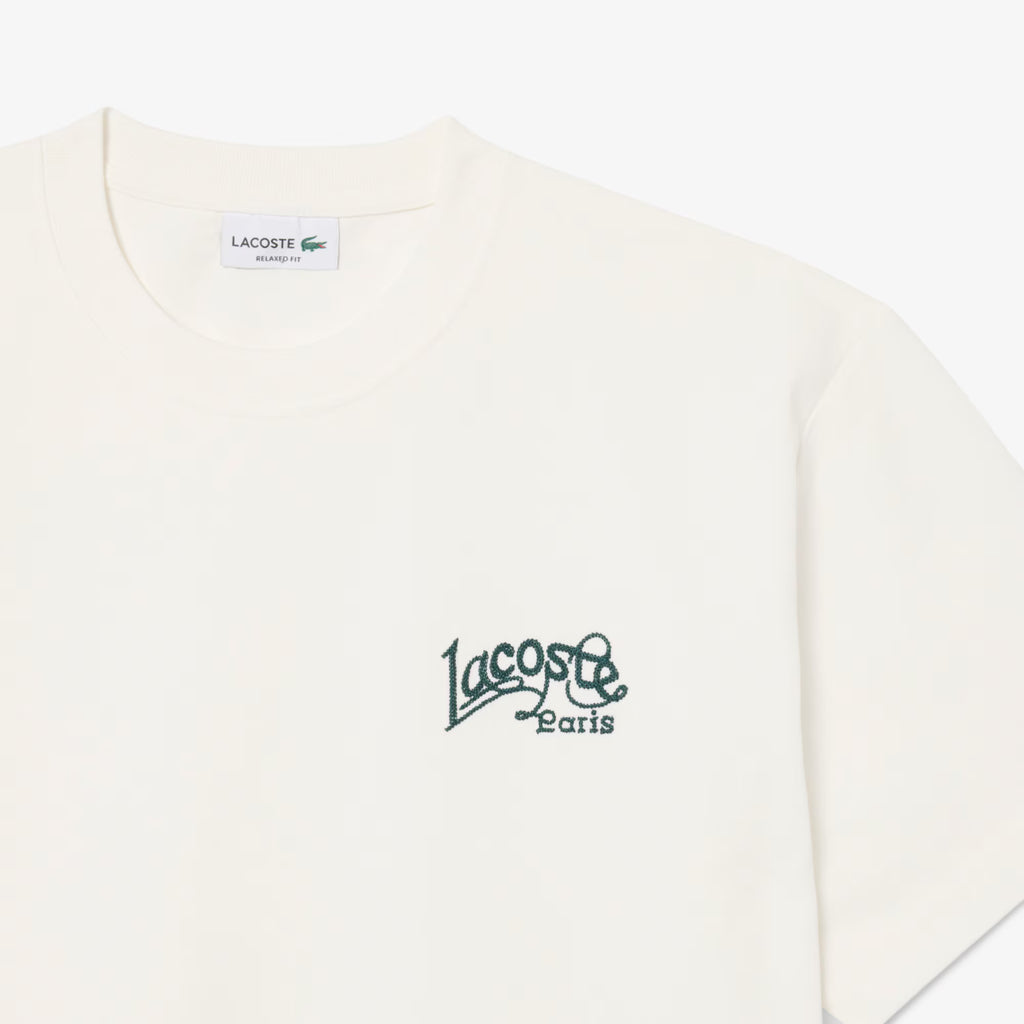 LACOSTE T-shirt de jersey de algodão grosso com bordado