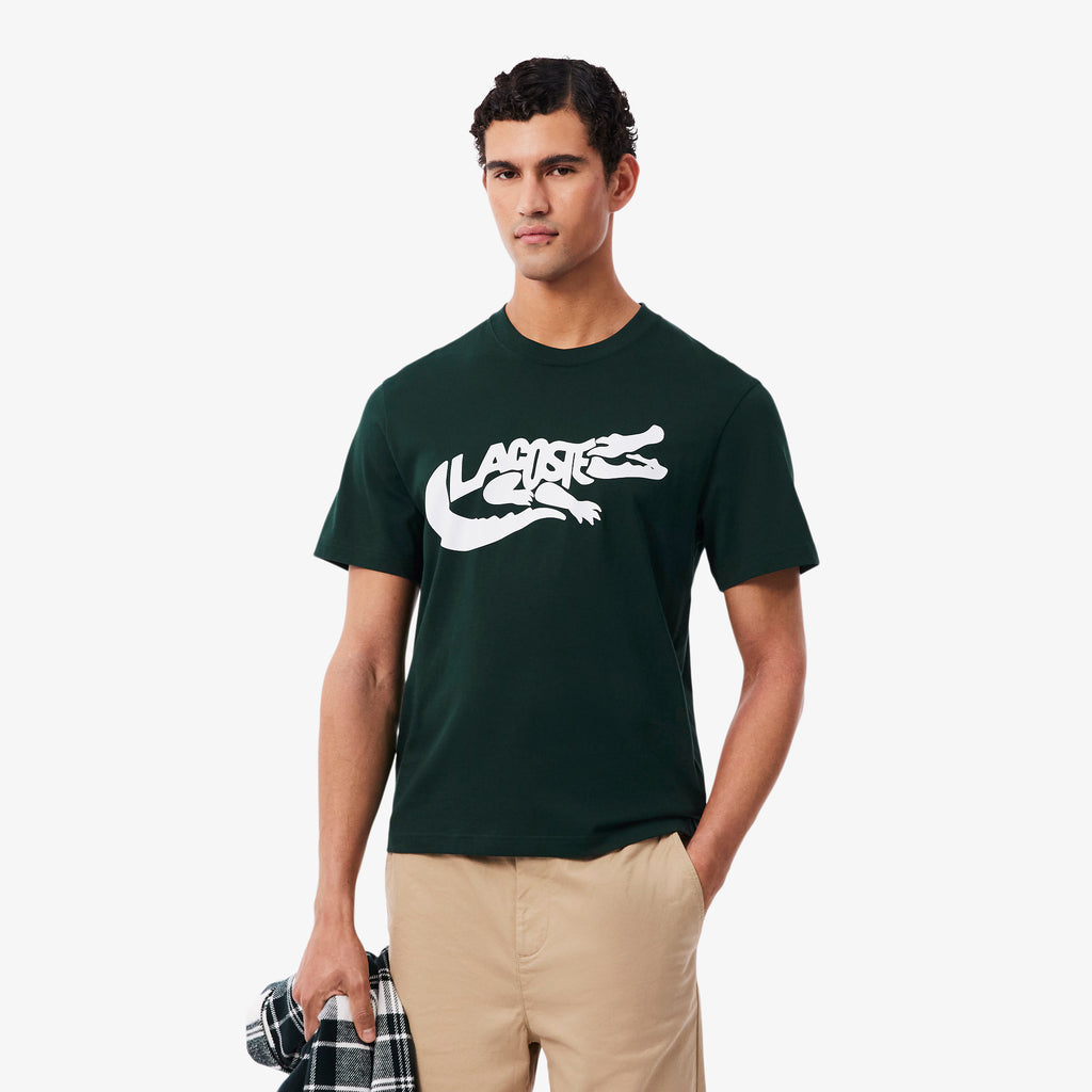 LACOSTE T-shirt classic fit de algodão com estampado