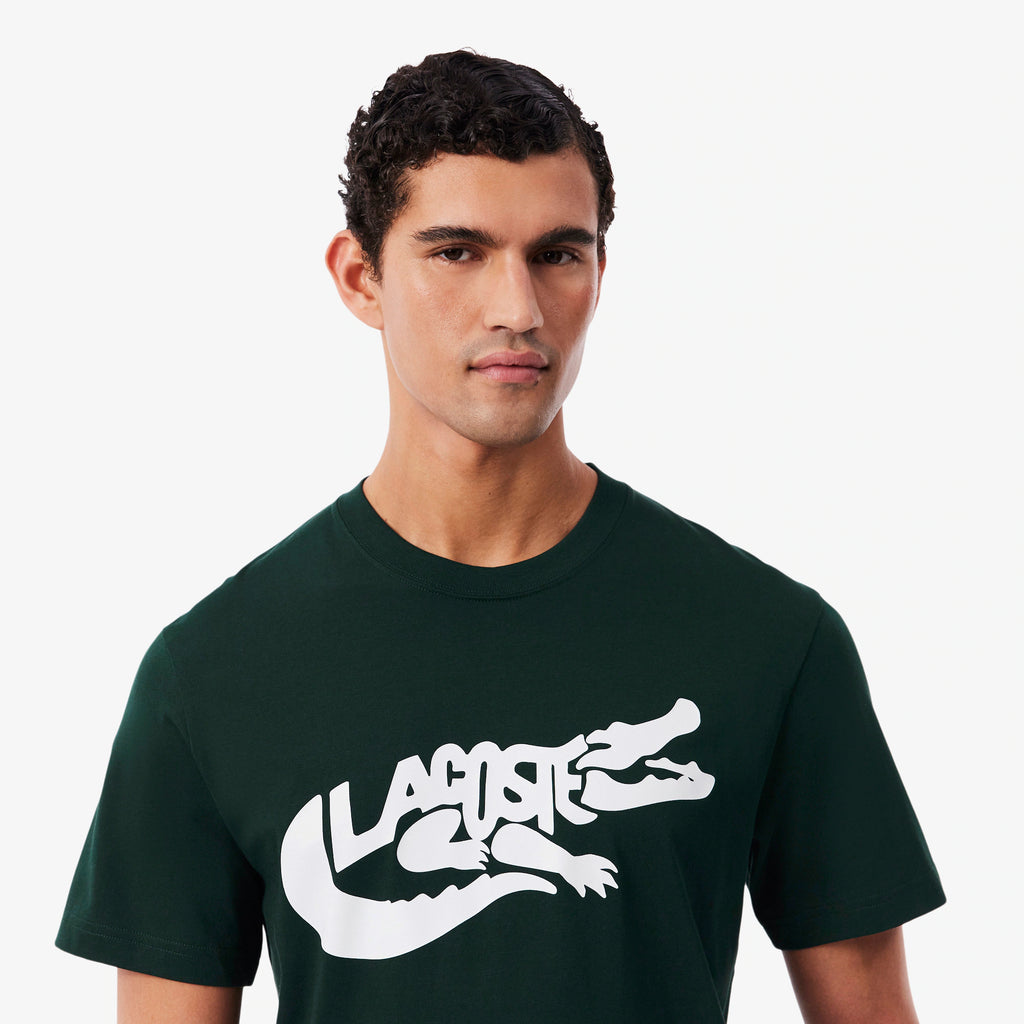 LACOSTE T-shirt classic fit de algodão com estampado
