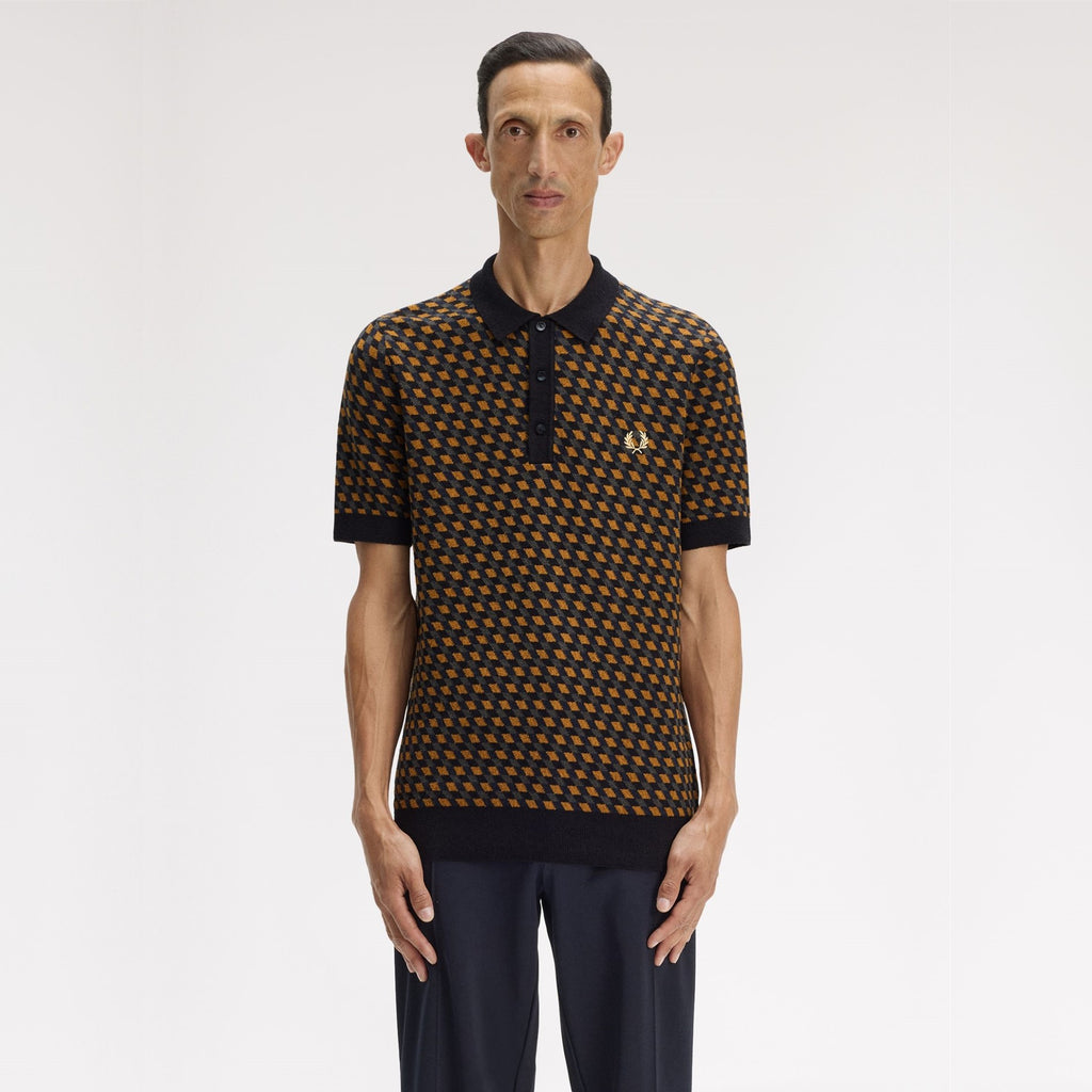 FRED PERRY Polo em malha geométrica