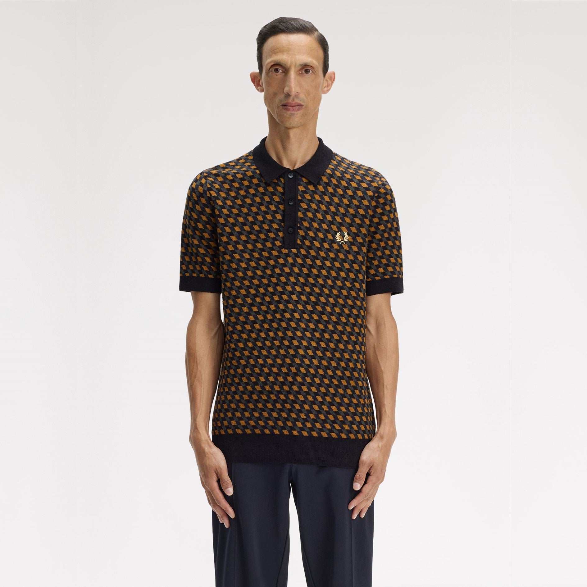 FRED PERRY Polo em malha geométrica