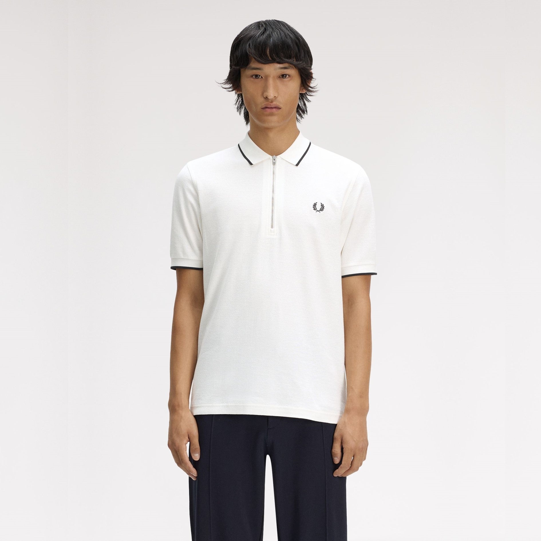 FRED PERRY Polo em piqué de crepe
