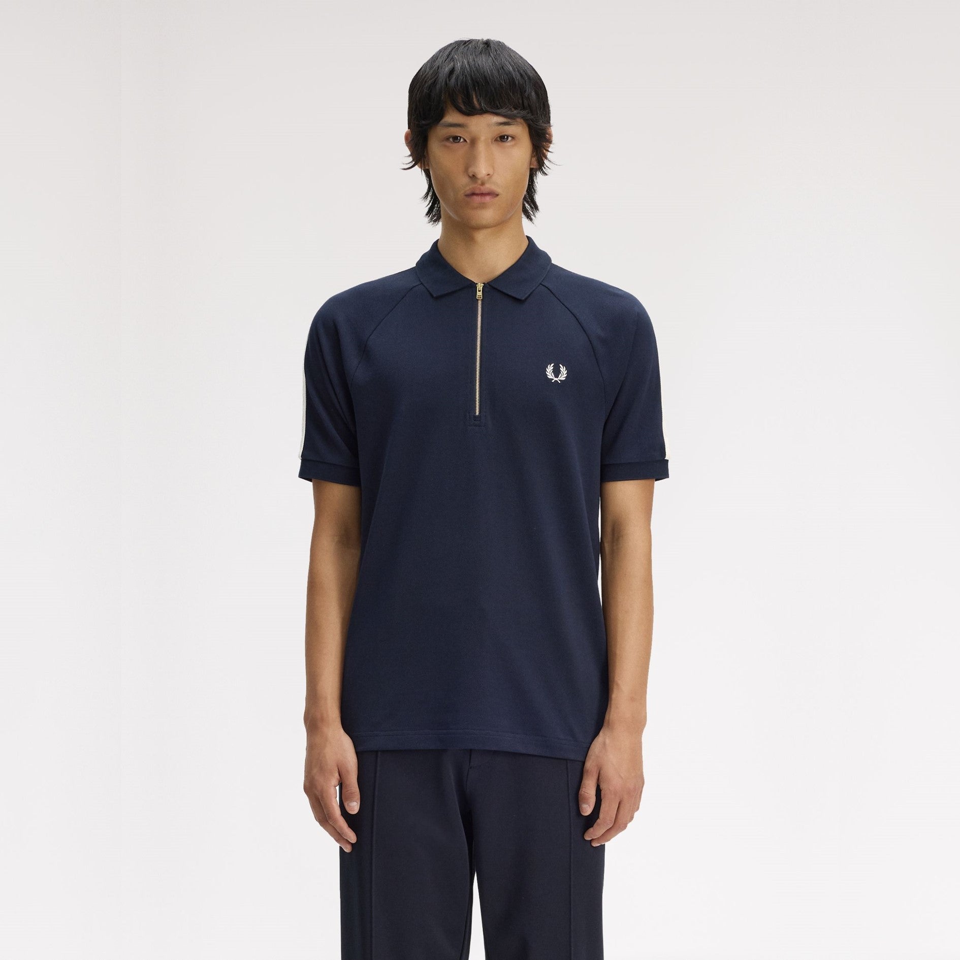 FRED PERRY Polo com fita em malha entrançada