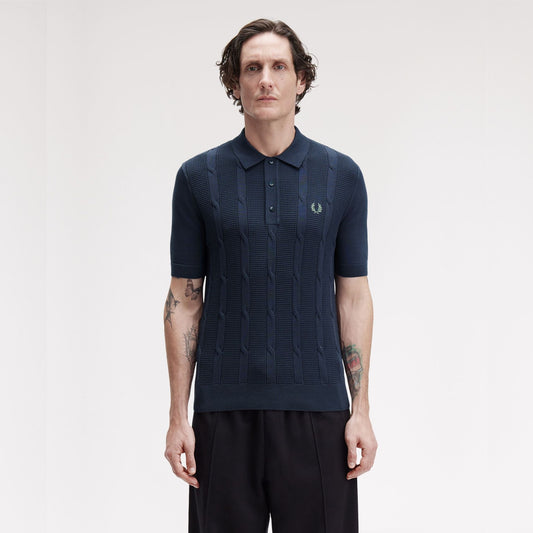 FRED PERRY Polo em malha entrançada texturada