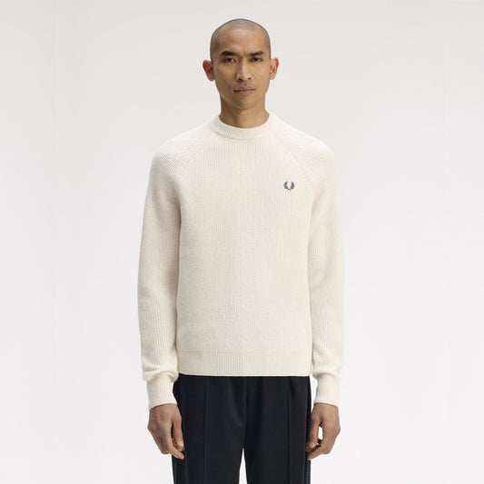 FRED PERRY Camisola raglã em lã de cordeiro