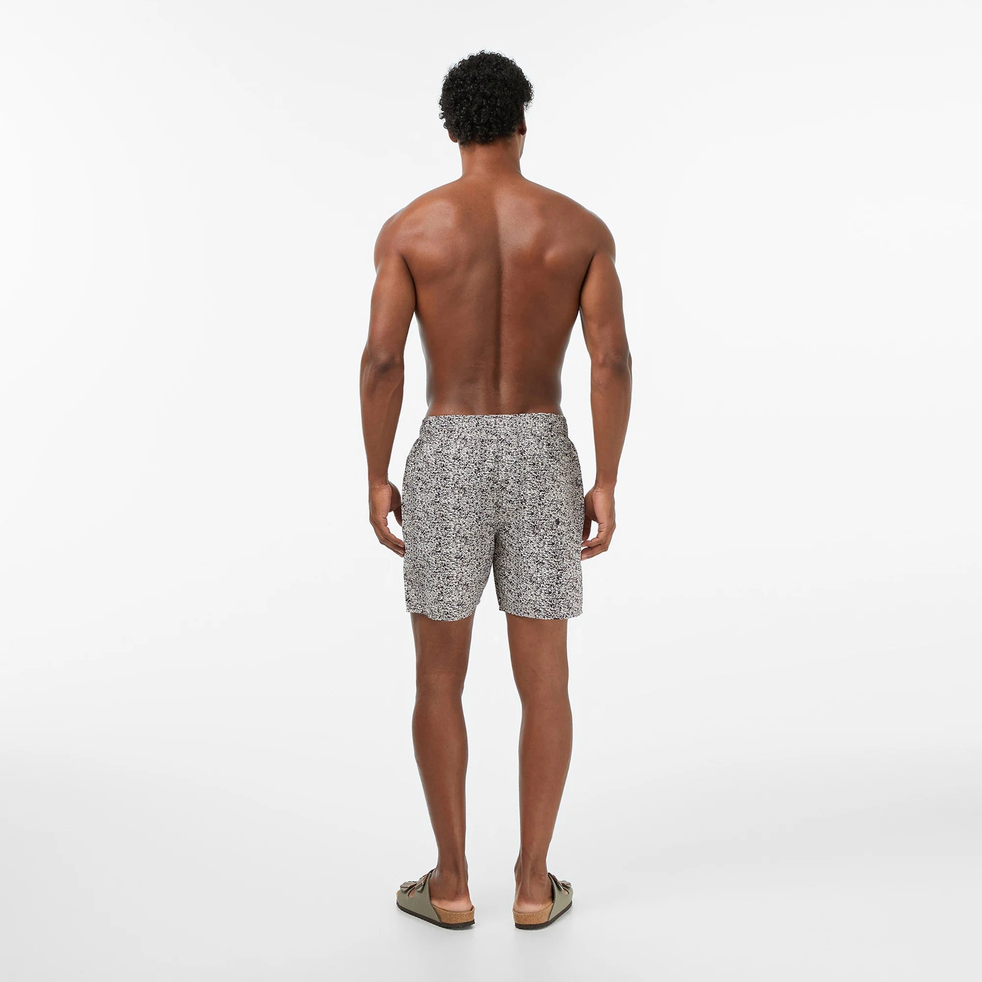 LACOSTE Calções de banho com estampado de comprimento médio