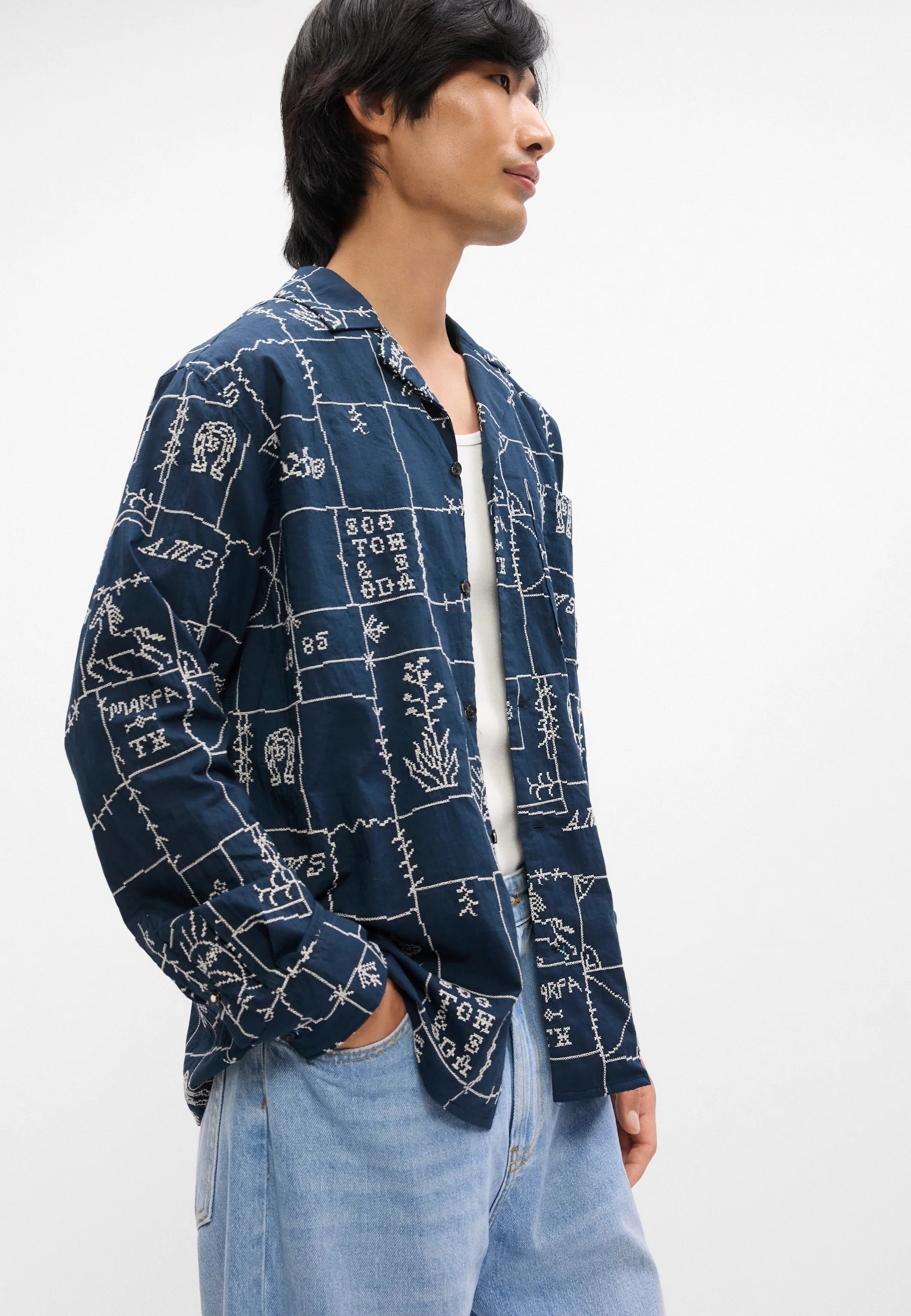 SCOTCH&SODA Camisa bordada de corte descontraido